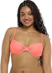 [Body Glove] Women's Smoothies Alice Solid Underwire Bikini Top with Sash-tie Back