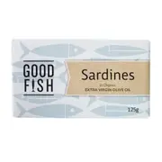 Organic Good Fish Sardines in Extra Virgin Olive Oil CAN Bulk Buy 6 x 120g (1 Free!) – Fresh, healthy organic delivery | Doorstep Organics