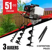 BBT Post Hole Digger Auger 51cc Petrol 2-Stroke