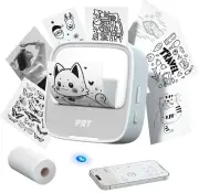 Mini Thermal Sticker Printer Bluetooth Portable Label Maker with 1 Roll Paper