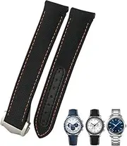 [KAVJU] 19mm 20mm 21mm High Density Nylon Canvas Curved End Watchband Fit for Omega Seamaster 300 AT150 Speedmaster Longines Watch Strap