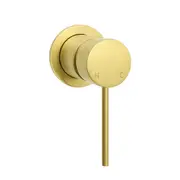 Brushed Gold Round Small Wall Mounted Shower Mixer Hot Cold Bath Tap Valve Cartridge