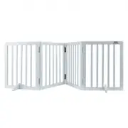 VEVOR Free Standing Dog Gate, 24" H x 80.3" W Freestanding Pet Gate, 4 Panels Foldable Dog Gate for Wide and Narrow Passageways, Expandable Dog Barrie