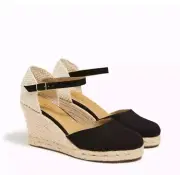 J.CREW Ankle-strap Espadrille Wedges Heels Shoes Size 7.5 Brand New in box