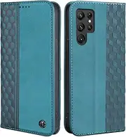 CXTCASE Case for Samsung Galaxy S22 Ultra 5G, Shockproof PU Leather Flip Folio Cover with Card Slots, Magnetic Wallet Case for Samsung Galaxy S22 Ultra 5G, Green