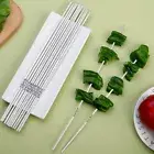 10pcs Stainless Steel Barbecue Skewer Reusable BBQ Skewers Kebab Iron Stick