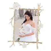 Gold Picture Frame Decor Ornate White Floral Photo Frames 5x7 White Flowers
