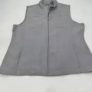 Chico’s Vest Women's Size 2/L Silver Metallic Shiny Wool Silk Blend NWT