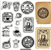 Coffee acrylic stamps, planners, junk journal, scrapbooks