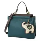 NEW Chala Satchel Crossbody Tote Turquoise Blue Pleather ELEPHANT Coin Purse