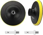 SI FANG 2 Pack 3 Inch Hook and Loop Sanding Pads with M10 Thread Hex Drill Adapter, Sanding Discs Backing Pad Rubber Backing Plates for Angle Grinder, Drill Buffer Polisher Attachment (12000RPM)