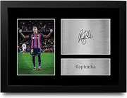 HWC Trading FR A4 Raphinha Barcelona Gifts Printed Signed Autograph Picture for Football Fans and Supporters - A4 Framed