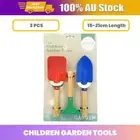 3x Children Garden Tools Set Shovel Rake Spade Wood Handle Planting Tool 15-21cm