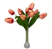 Nine Heads Tulip Flower Bunch Coral Artificial Flower/Wedding Flower/Home Decor