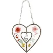 Crystal Suncatcher For Window Hanging Prism Home Décor, Pink Heart 4.5 X 8.25 In