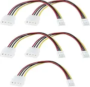 SING F LTD 5pcs Molex 4 Pin to Floppy 4 Pin Power Cable PC Computer Connector Power Extension Cable Lead Adapter Joiner Coupler 20cm