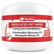 Medicated Dog Wipes Chlorhexidine & Miconazole Pet Wipes for Dogs & Cats - 2”...