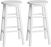 Artiss Bar Stools Stool Set of 2 Kitchen Swivel Counter Barstools Dining Chair Chairs Wooden White in 61cm Seat Height Floor for Home Dining Room Cafe Outdoor Indoor