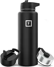 IRON °FLASK Sports Water Bottle - 40oz, 3 Lids (Straw Lid), Leak Proof - Stainless Steel Gym & Sport Bottles for Men, Women & Kids - Double Walled, Insulated Thermos, Metal Canteen