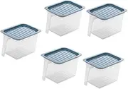 OKUMEYR 5pcs Box Refrigerator Crisper Storage Cubes with Lid Airtight Cereal Containers Storage Jars with Lids Airtight Flour Container Fruit Fresh-keeping Container Plastic re-usable