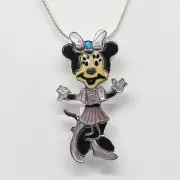 ZUNI-STERLING & MULTI-STONE INLAY MINNIE MOUSE PIN/PENDANT by ANDREA LONJOSE