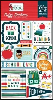 Echo Park FIRST DAY OF SCHOOL Puffy Stickers 4x6 Scrapbook Planner