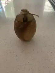 Olive Wood , honey jar with dipper, Handmade Gift Items.