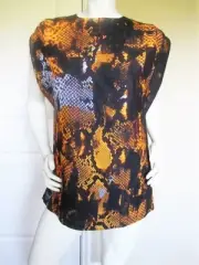 NWT ALEXANDER McQUEEN AMBER SNAKE PRINT JERSEY SLEEVELESS TOP BLOUSE SIZE: 38
