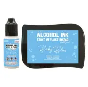 Stayz in Place Permanent Alcohol Ink Pad + reinker - Baby Blue Pearlescent