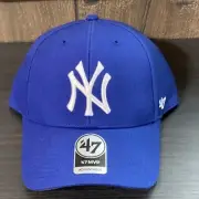 MLB NEW YORK YANKEES '47 MVP ADJUSTABLE STRAPBACK HAT MENS BLUE NEW!