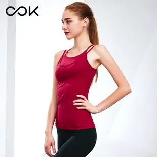 OOK運動背心女專業聚攏防震跑步健身房罩衫瑜伽服無袖上衣背心