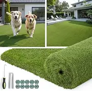 Oiyeefo Realistic Artificial Turf Grass Indoor Outdoor - Fake Grass Rug with Drainage Holes for Patio,Balcony,Squares,Garden-Dogs Grass Pee Mat (4FT x 6FT)