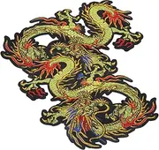 COHEALI 2Pcs Dragon Embroidered Iron Patches for DIY Clothing Durable Appliques for Jackets Bags and Crafts Chinese Style Decorative Sew Patch