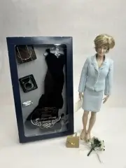 Franklin Mint Princess Diana 'The People's Princess' Portrait Doll & Black Dress