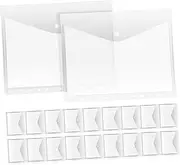 SOPOTUTU A4 Binder Pockets 20 Pcs Pp Plastic Document Storage Binder Organizer Pockets Hooks for School