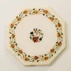 12" x 12" Marble side Table Top Pietra dura stones Inlay work Home Decorative