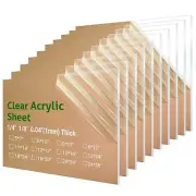 10 Pieces 11 x 14” Clear Acrylic Sheet Plexiglass - 0.04”(1mm) Thick, Use for...