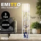Emitto Floor Lamp Storage Shelf LED Wood Standing Reading Corner Light White