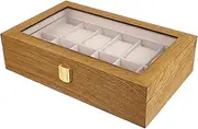 Veemoon 1pc Slot Retro Watch Display Case Luxurious Wristwatch Storage Box Durable Organizer with Classic Buckle Lock From Scratches for Displaying Watches