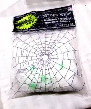 Paper Magic Halloween Decor Spider Webs glow in the dark spiders