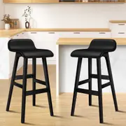 2x ALFORDSON Bar Stools Wooden Barstool All Black