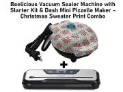 Beelicious Vacuum Sealer & Dash Mini Pizzelle Maker - Christmas Sweater Print