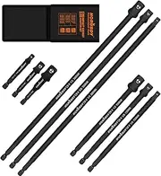 [HORUSDY] 9-Piece Impact Drill Socket Adapter Set and Universal Joints Socket Set, 1/4" 3/8" and 1/2" Driver Socket Adapter, Power Drill (9-Piece Extra Long Set)