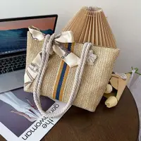 在飛比找ETMall東森購物網優惠-Straw woven bag womens new sim
