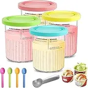 24 oz. Extra Pint | Containers Replacement for Ninja Creami Deluxe 11-in-1 XL Pints and Lids - 4 Pack, Compatible with Ninja Creami NC500, NC501 Series Ice Cream Maker - Dishwasher Safe