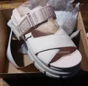 Womens UGG Ashton Open Toe Slide Pink Leather 2.75 Inch Platform Sandals Sz 9.5