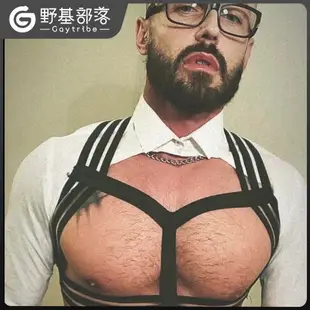 6049GAY情趣內衣 同志男士彈性綁帶男男用短款上衣情趣成人緊身衣