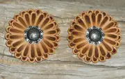 Double Saddle Leather Rosette Conchos + Berry Conchos for Spur Straps Belts. G&E