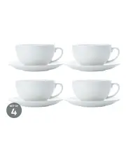 [Maxwell & Williams] White Basics Cappuccino Cup & Saucer 320ml Set of 4 in White