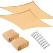 2 Set 13x10FT Outdoor Patio Rectangle Sun Sail Shade Cover Canopy Top Shelter
